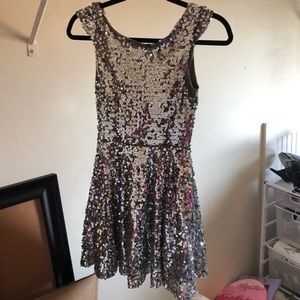 Silver sequin dress